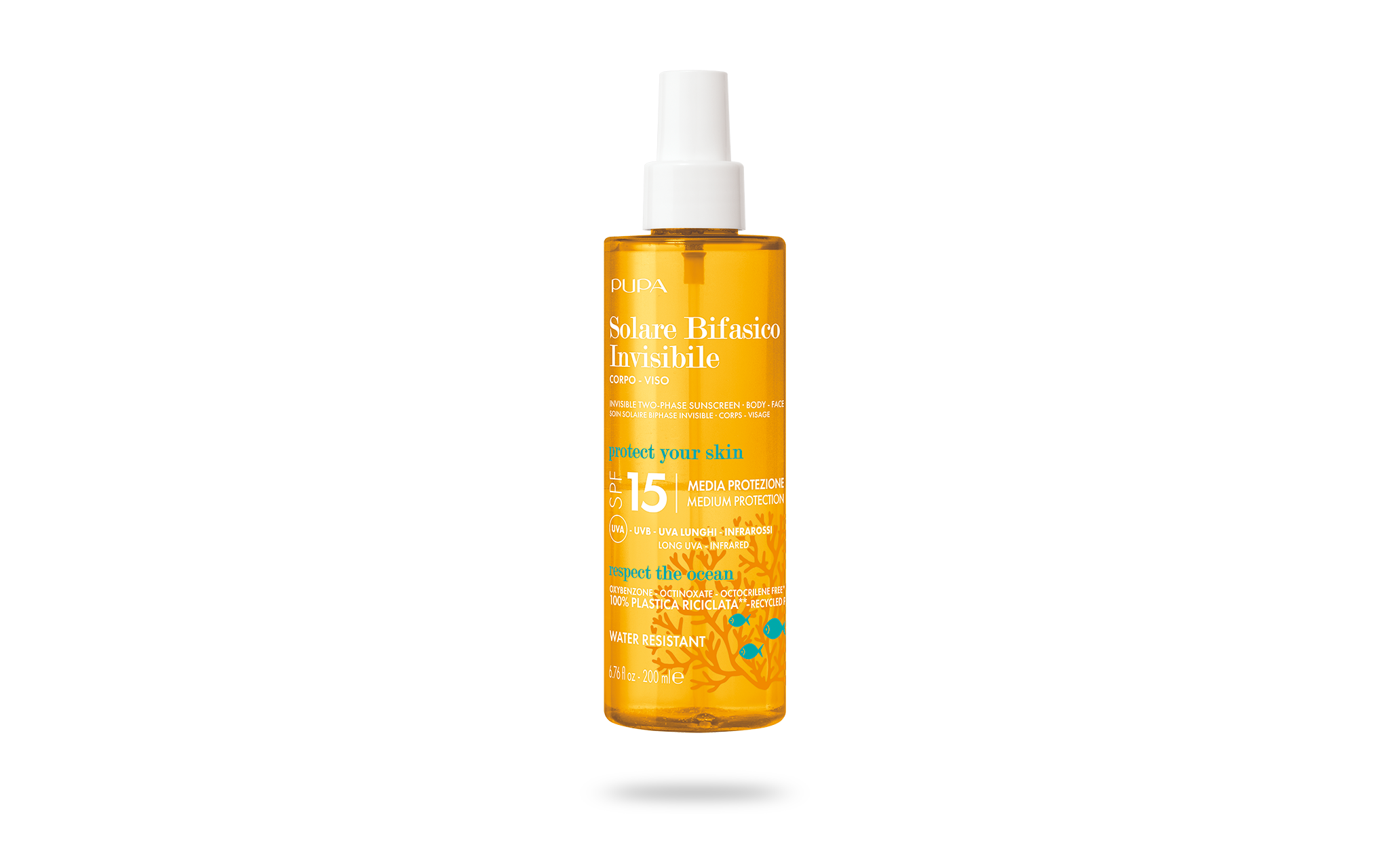 Sunscreen Invisible Two-Phase SPF 15 (200 ml) - PUPA Milano